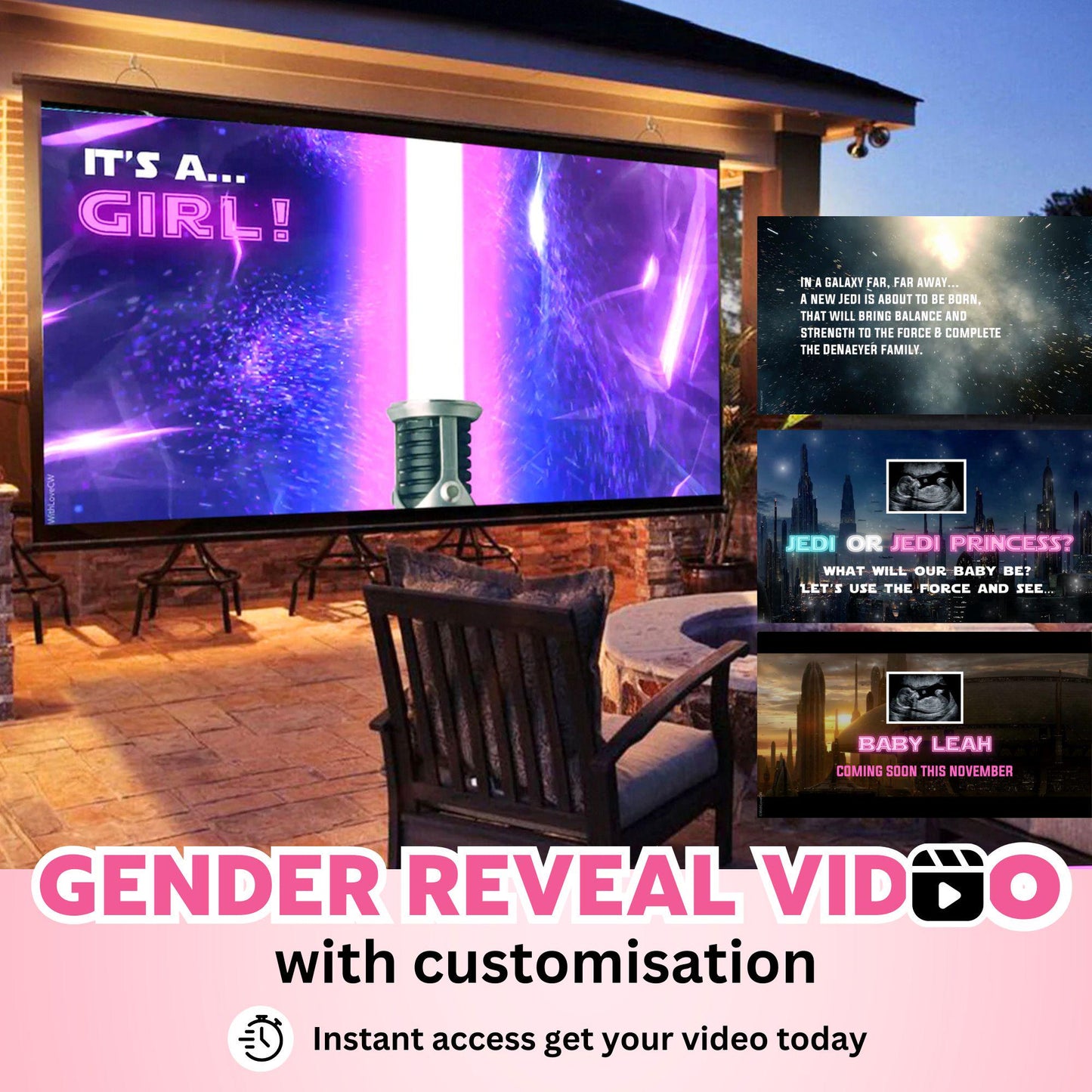 GIRL Custom Gender Reveal Movie Video