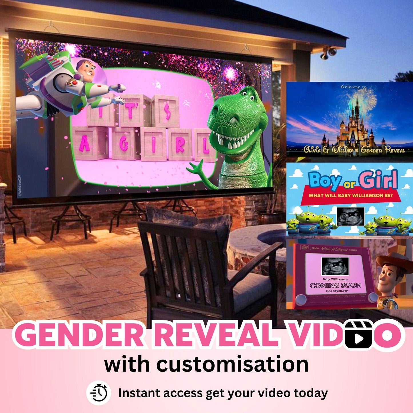 GIRL Custom Gender Reveal Movie Video