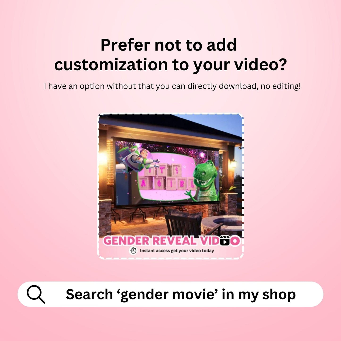 GIRL Custom Gender Reveal Movie Video