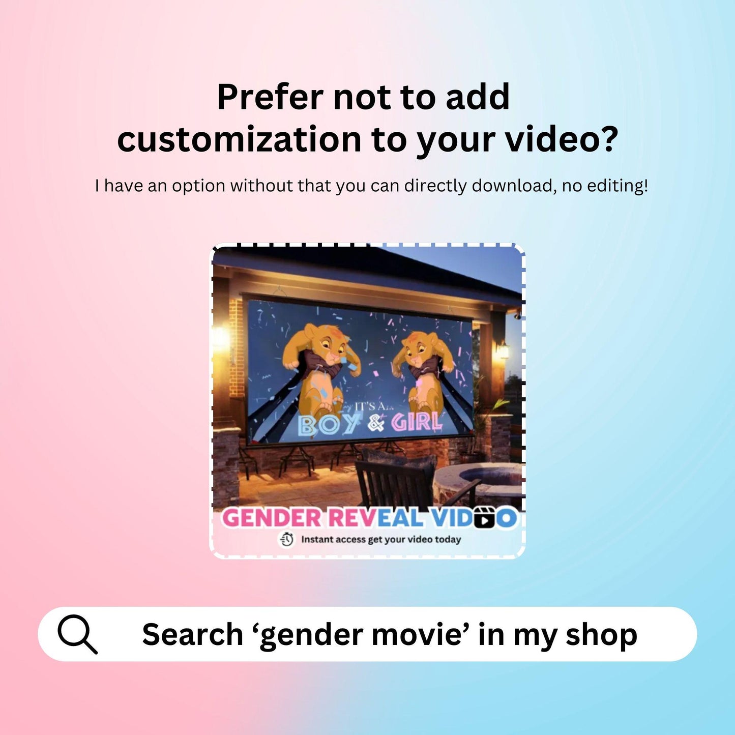 TWINS BOY & GIRL Custom Gender Reveal Movie Video