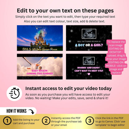 GIRL Custom Gender Reveal Movie Video