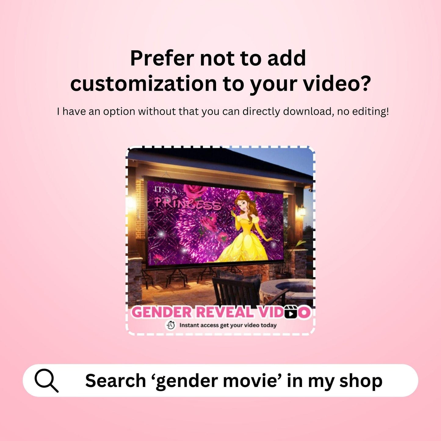GIRL Custom Gender Reveal Movie Video