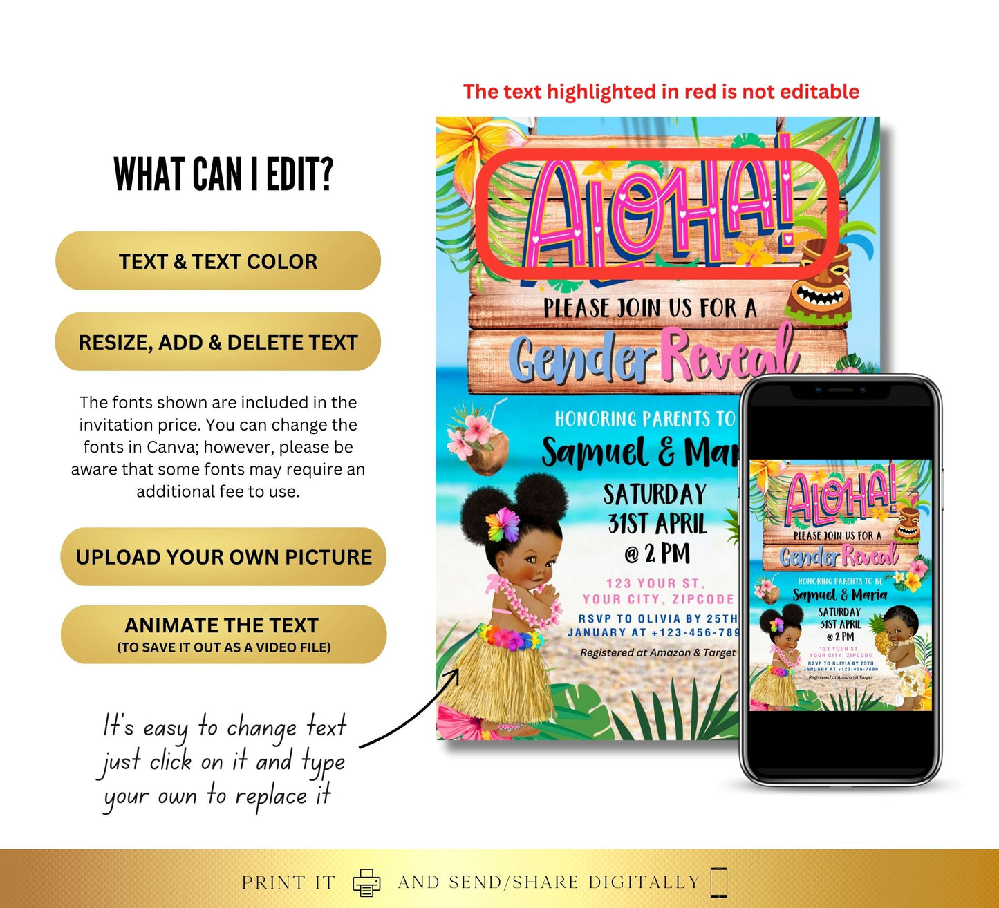 Gender Reveal Digital Invitation