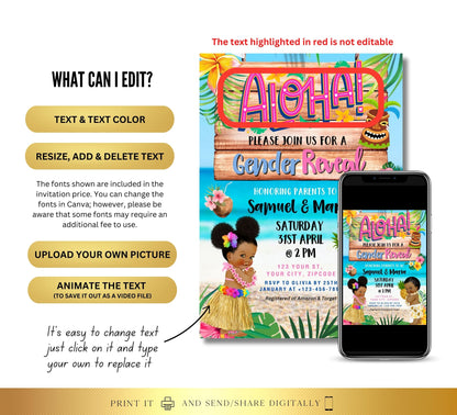 Gender Reveal Digital Invitation