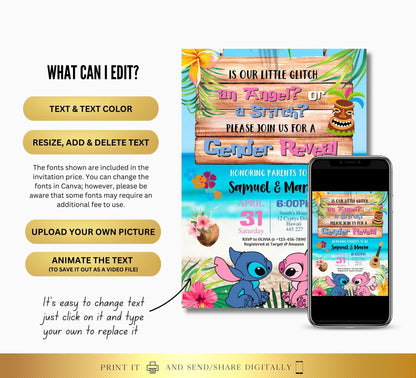 Gender Reveal Digital Invitation