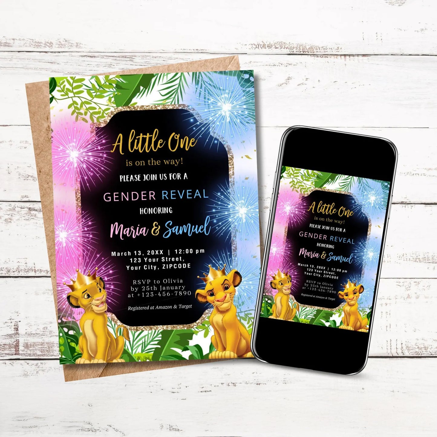 Gender Reveal Digital Invitation