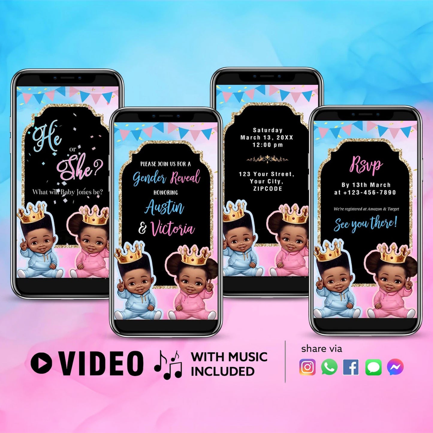 Gender Reveal Video Invitation