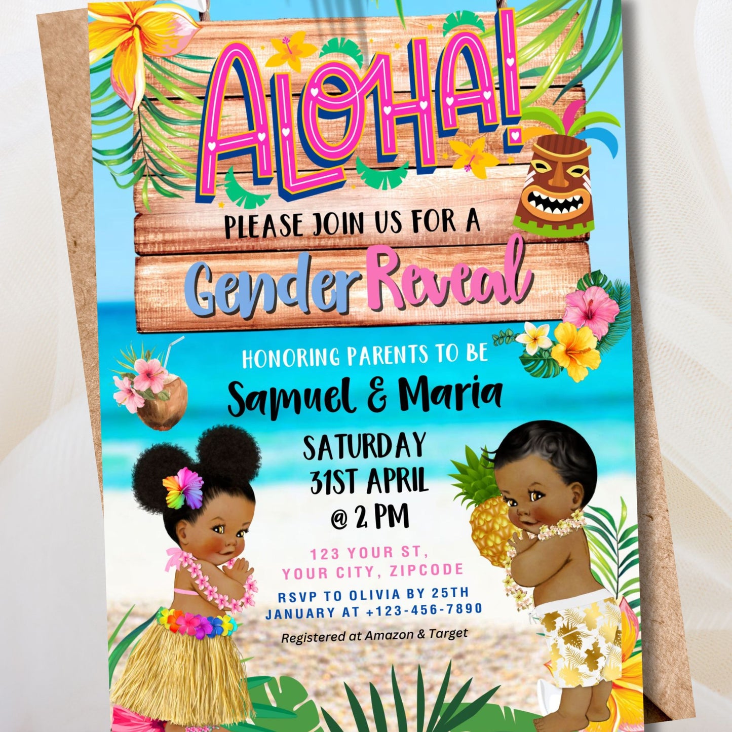 Gender Reveal Digital Invitation
