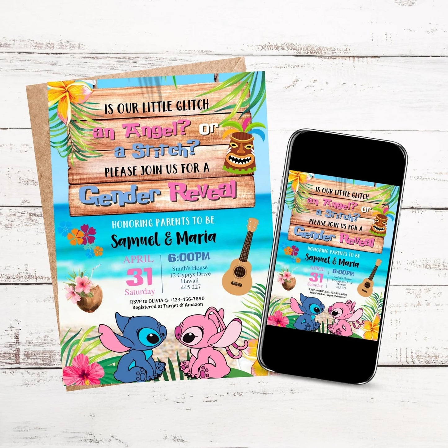 Gender Reveal Digital Invitation