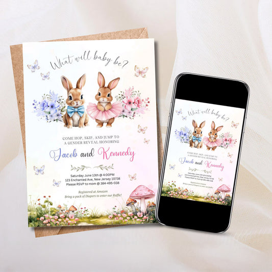 Gender Reveal Digital Invitation