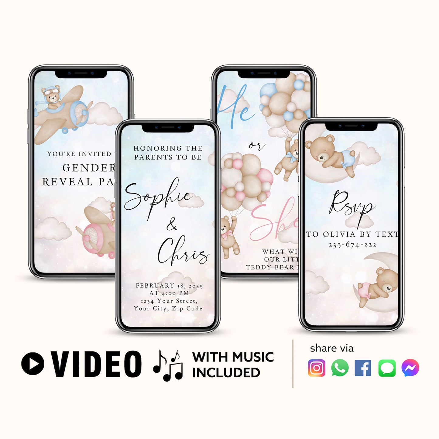 Gender Reveal Video Invitation