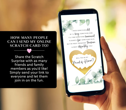 Maid Of Honor Scratch Card