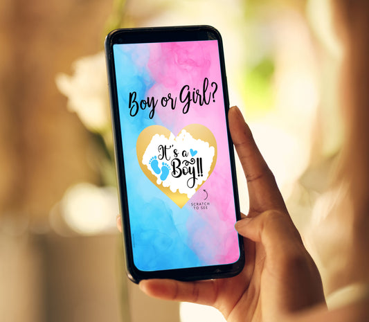 BOY Baby Gender Reveal Scratch Card