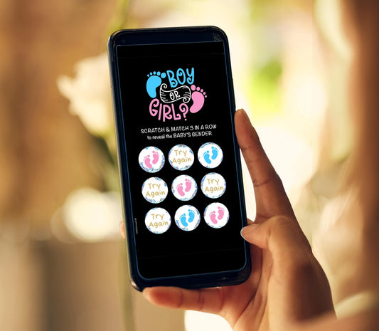GIRL Baby Gender Reveal Scratch Card