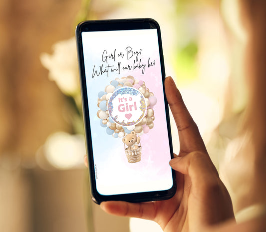 GIRL Baby Gender Reveal Scratch Card