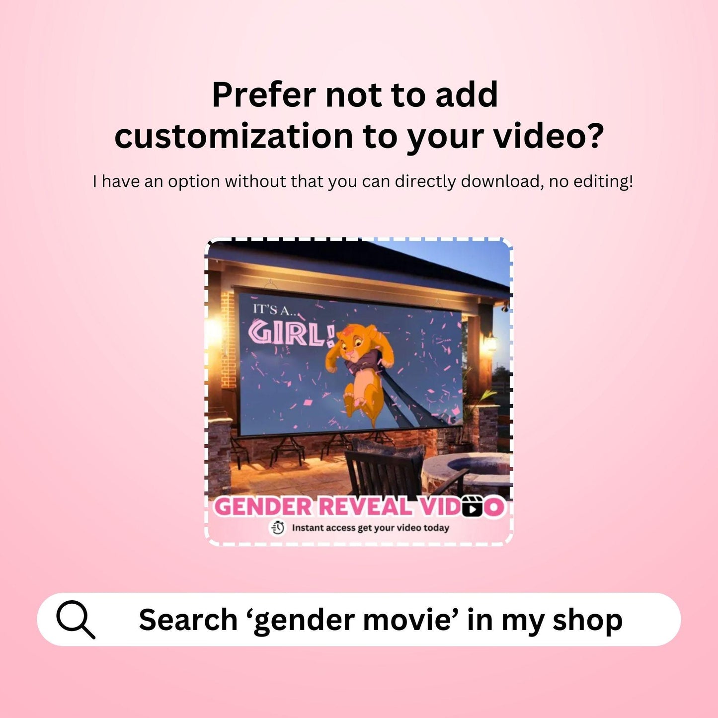 GIRL Custom Gender Reveal Movie Video
