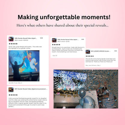 GIRL Custom Gender Reveal Movie Video With Fake Reveal