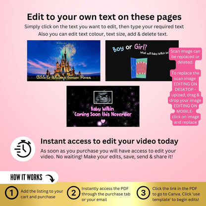 GIRL Custom Gender Reveal Movie Video