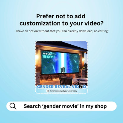BOY Custom Gender Reveal Movie Video