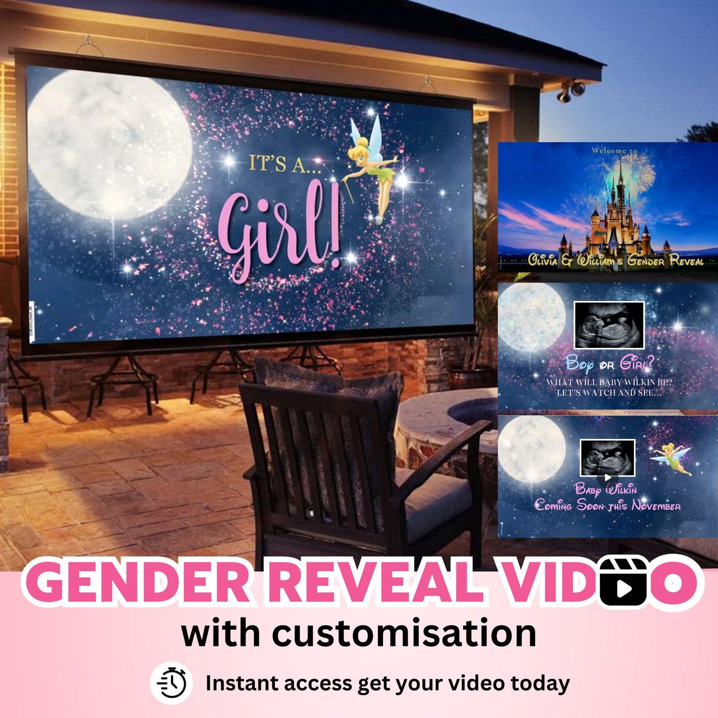 GIRL Custom Gender Reveal Movie Video