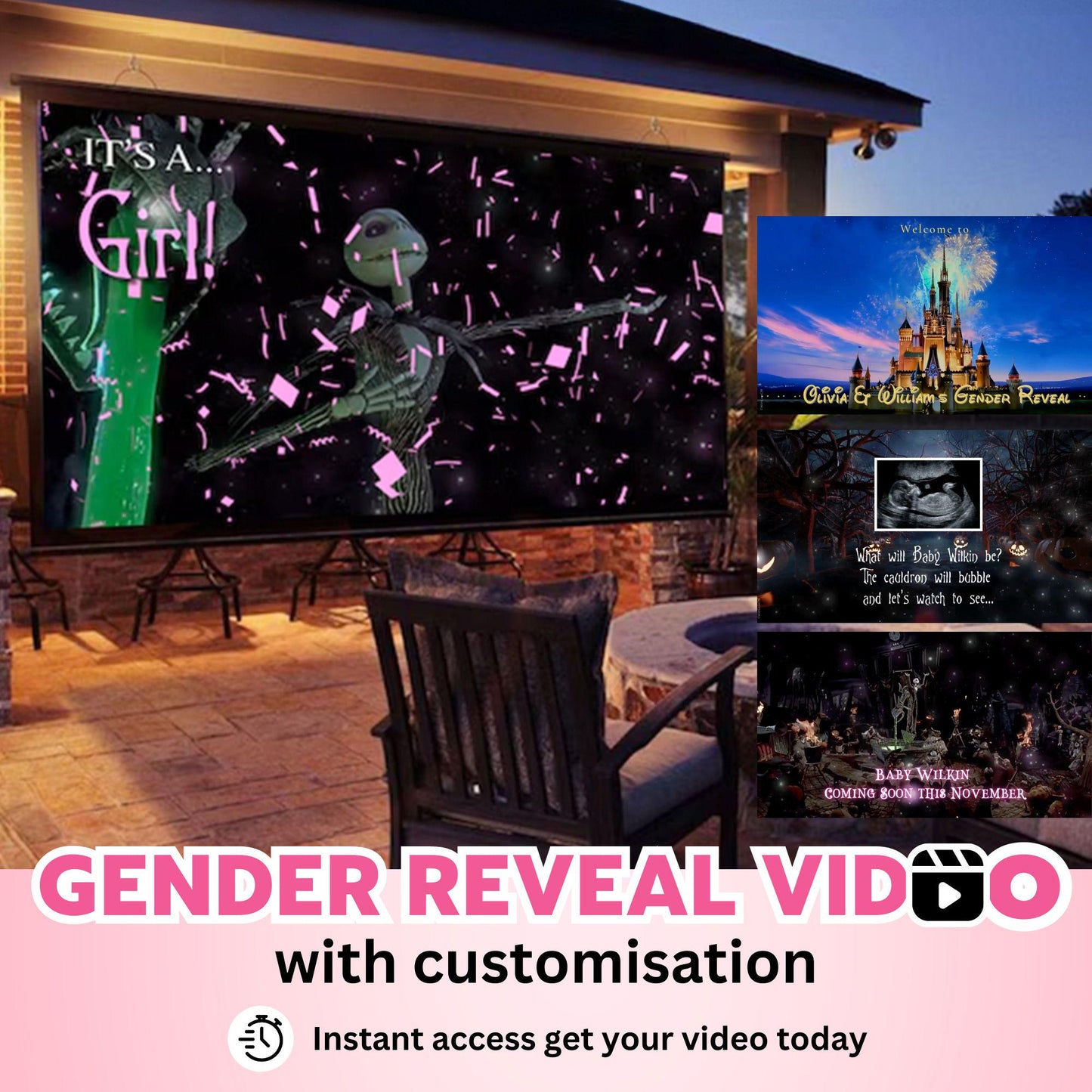 GIRL Custom Gender Reveal Movie Video