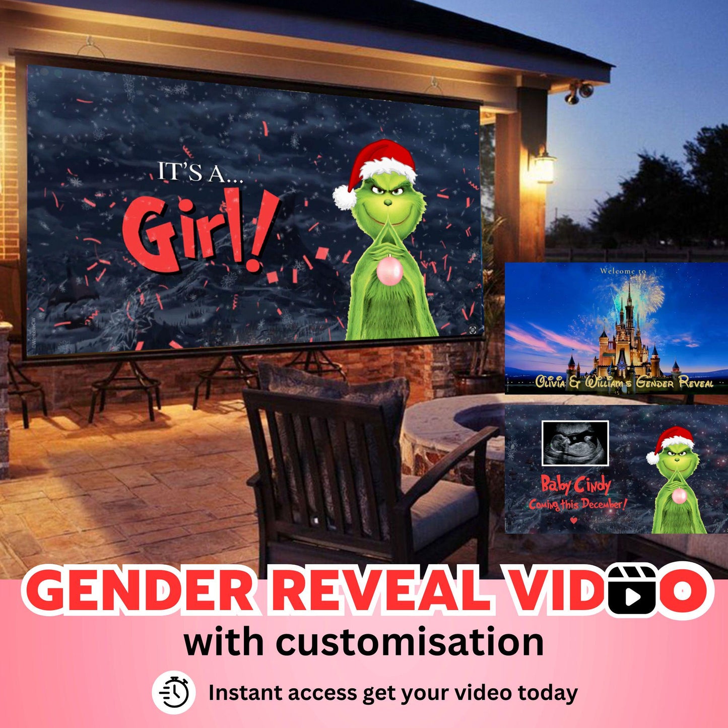 GIRL Custom Gender Reveal Movie Video