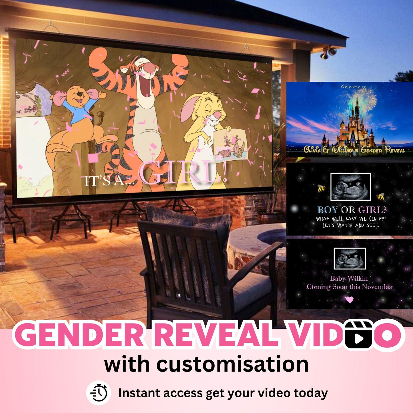 GIRL Custom Gender Reveal Movie Video