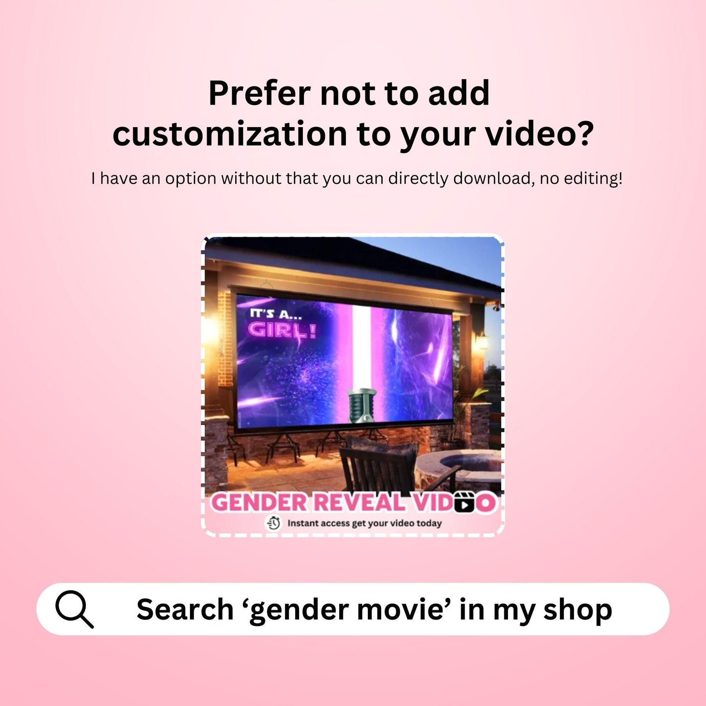 GIRL Custom Gender Reveal Movie Video