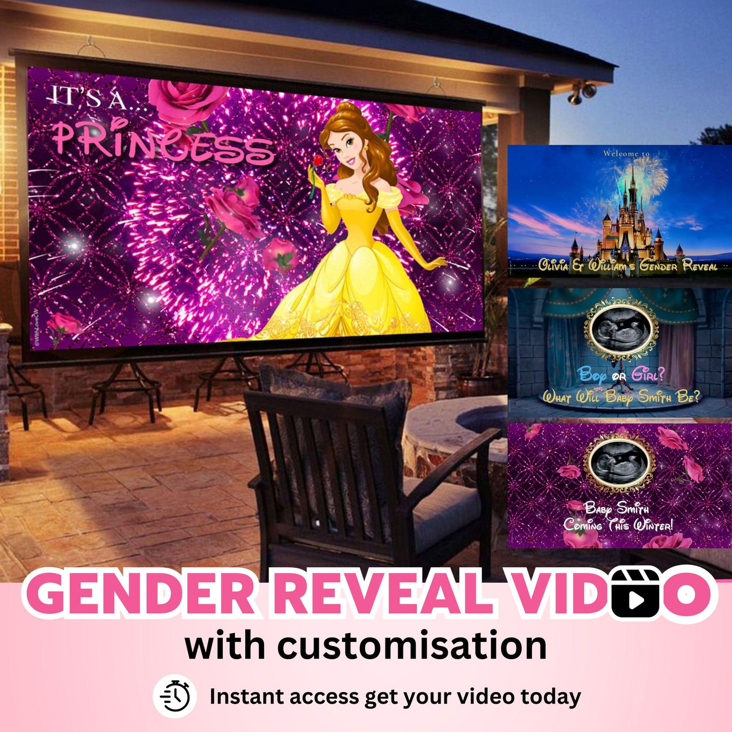 GIRL Custom Gender Reveal Movie Video