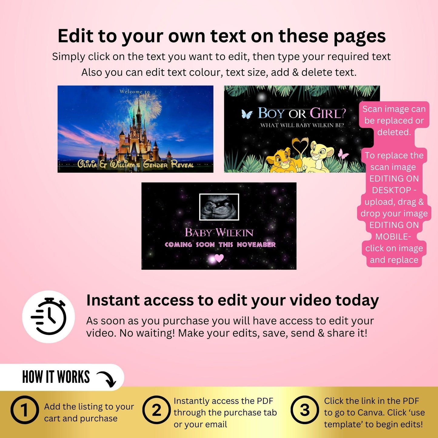 GIRL Custom Gender Reveal Movie Video