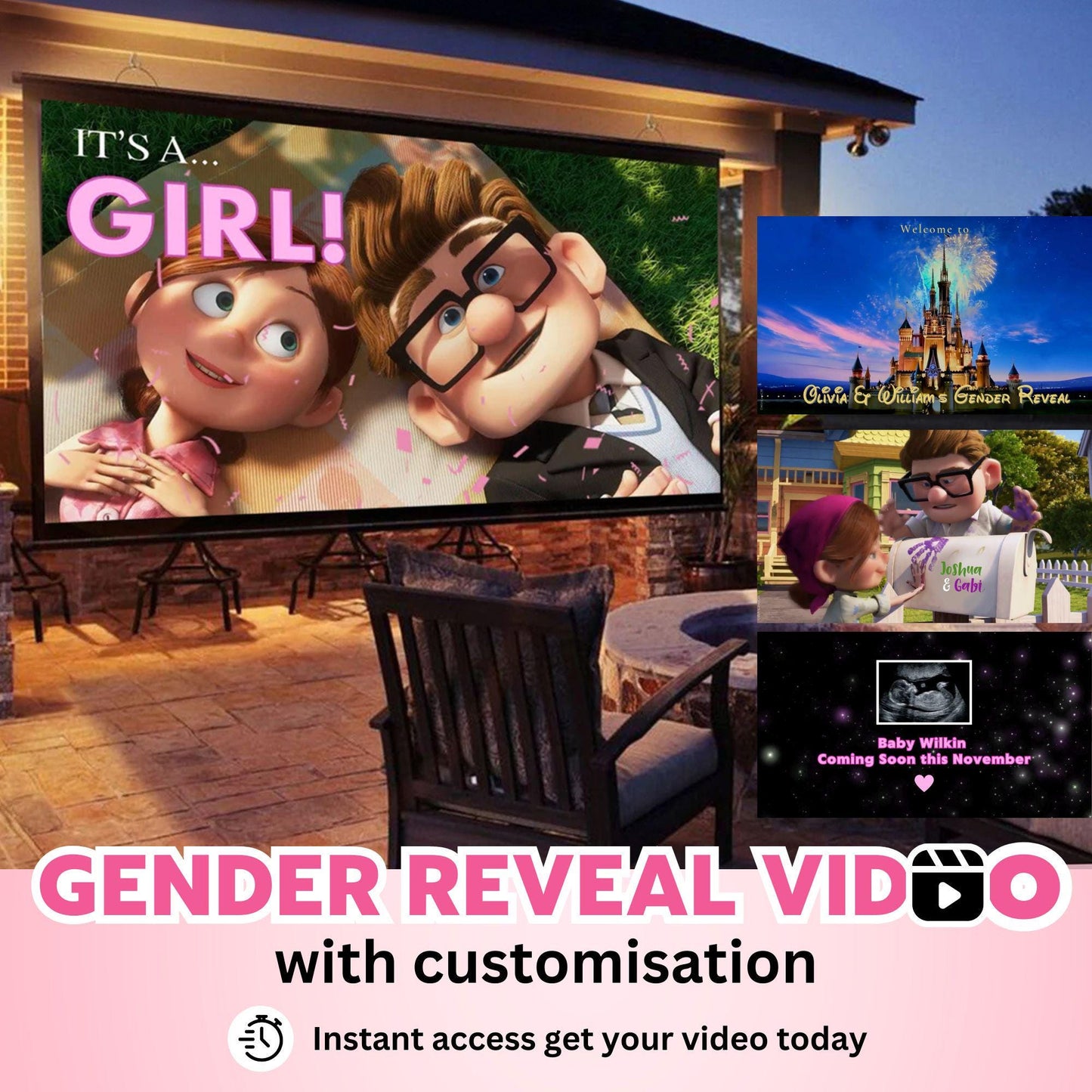 GIRL Custom Gender Reveal Movie Video