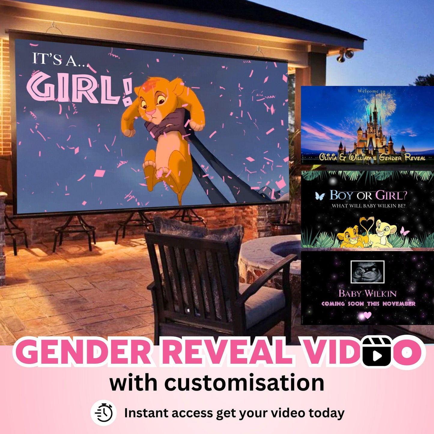 GIRL Custom Gender Reveal Movie Video