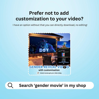 BOY Gender Reveal Movie Video