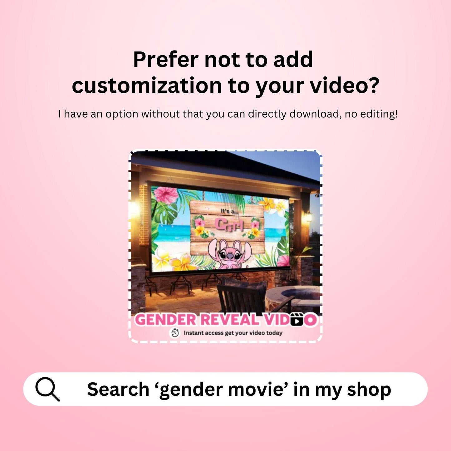 GIRL Custom Gender Reveal Movie Video