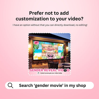 GIRL Custom Gender Reveal Movie Video