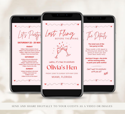 Hen Bachelorette Party Digital Itinerary