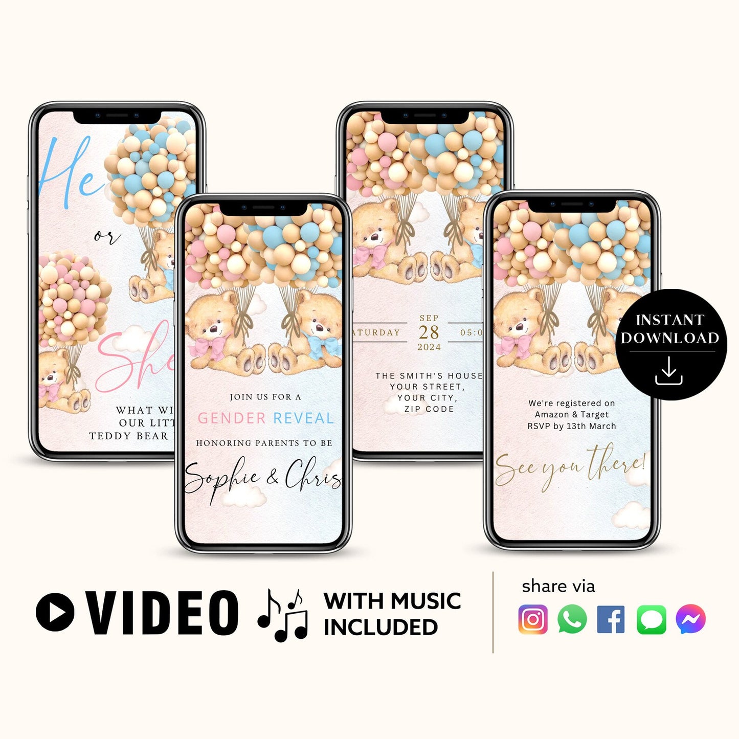 Gender Reveal Video Invitation