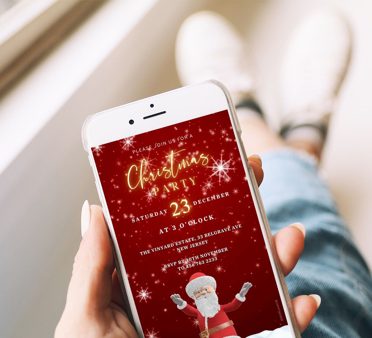 Santa Dancing Christmas Party Video Invite
