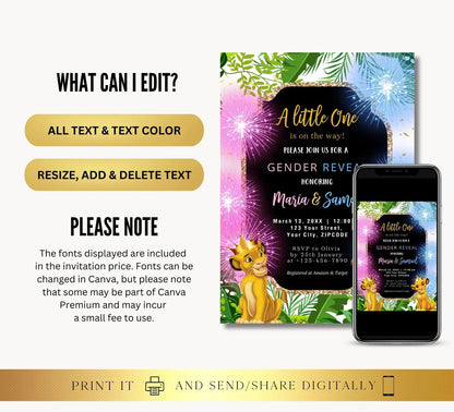 Gender Reveal Digital Invitation