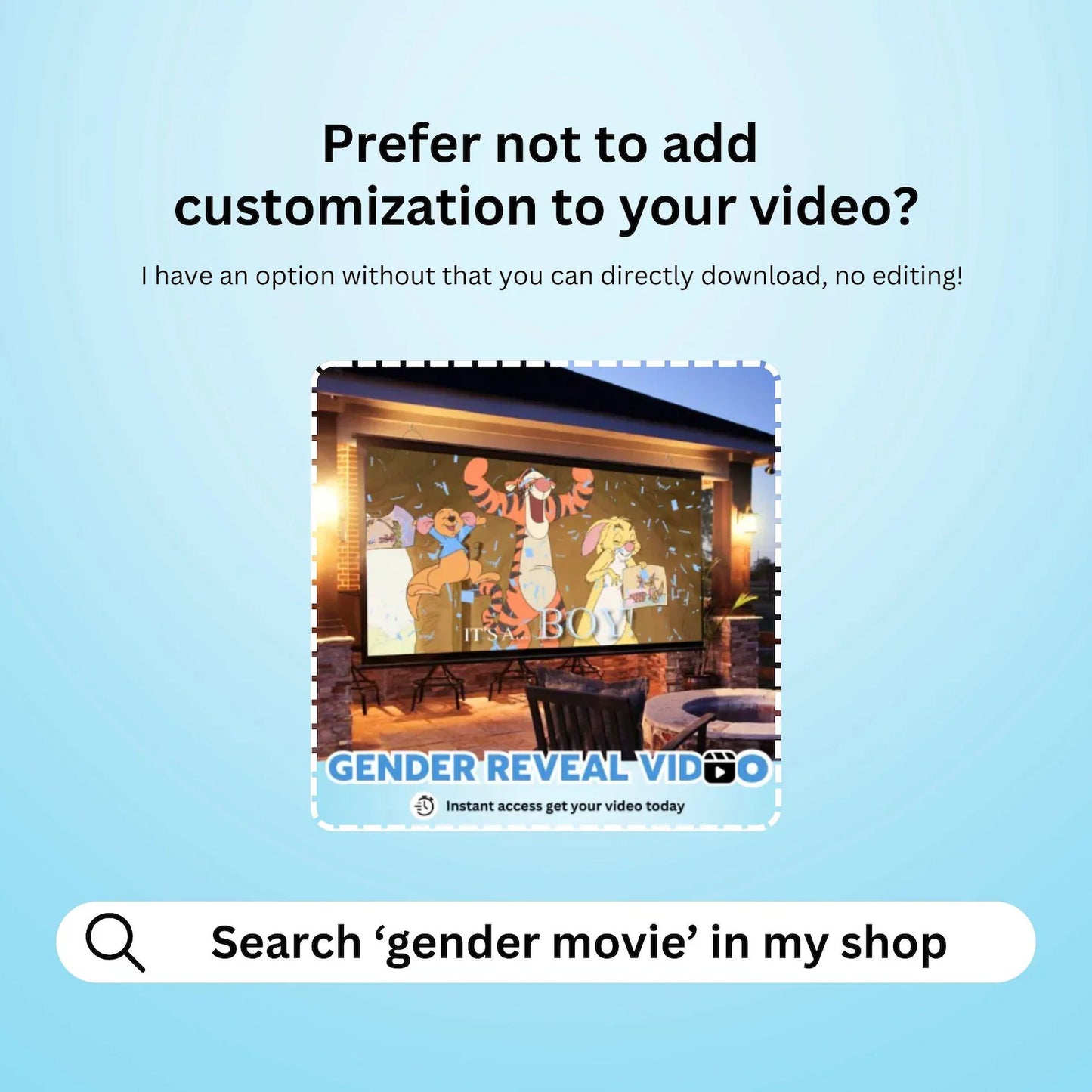 BOY Custom Gender Reveal Movie Video