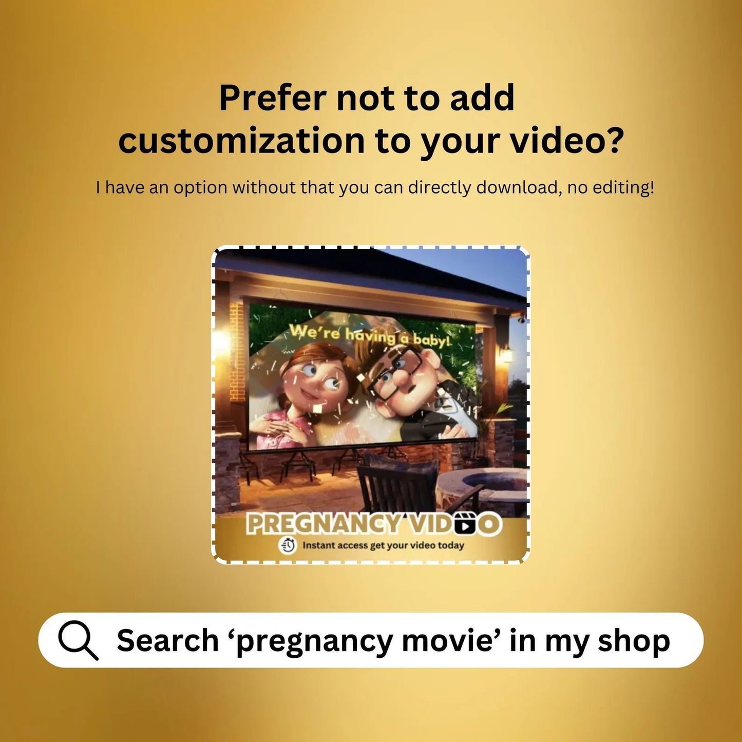 PREGNANCY Reveal Custom Movie Video