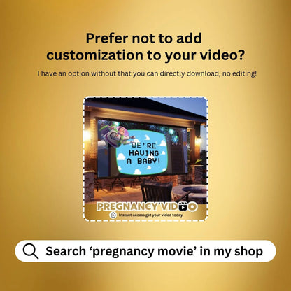 PREGNANCY Reveal Custom Movie Video