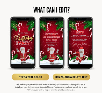 Dancing Santa Christmas Party Video Invite