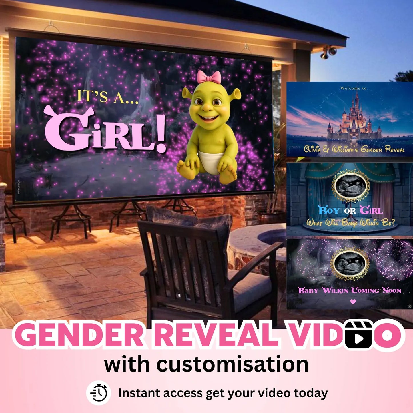 GIRL Custom Gender Reveal Movie Video