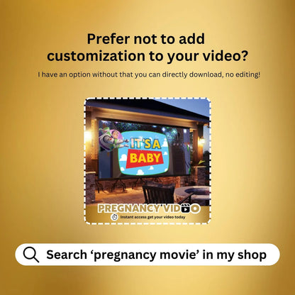 PREGNANCY Reveal Custom Movie Video