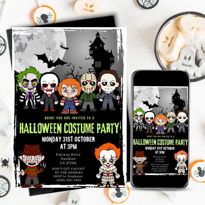 Editable Halloween Costume Party Invitation Digital & Printable