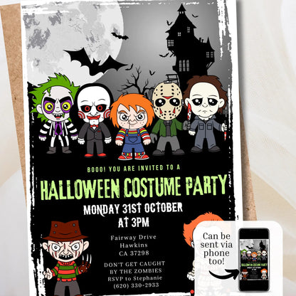 Editable Halloween Costume Party Invitation Digital & Printable