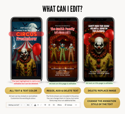 Halloween Evil Circus Clown Halloween Video Invitation
