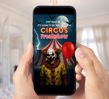 Halloween Evil Circus Clown Halloween Video Invitation