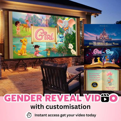 GIRL Custom Gender Reveal Movie Video
